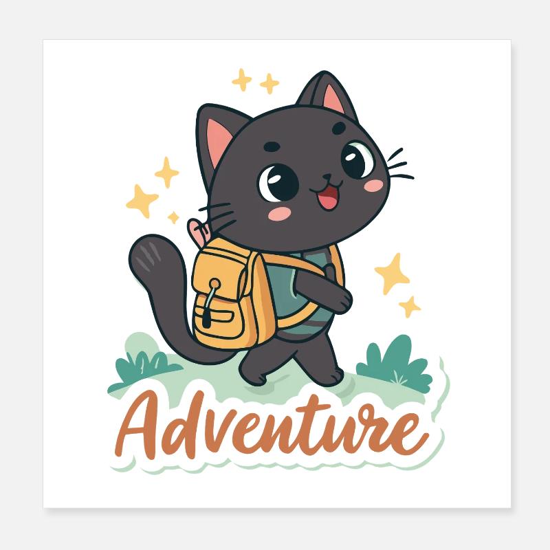 Abenteuerkatzen-Entdecker Poster 20x20 cm