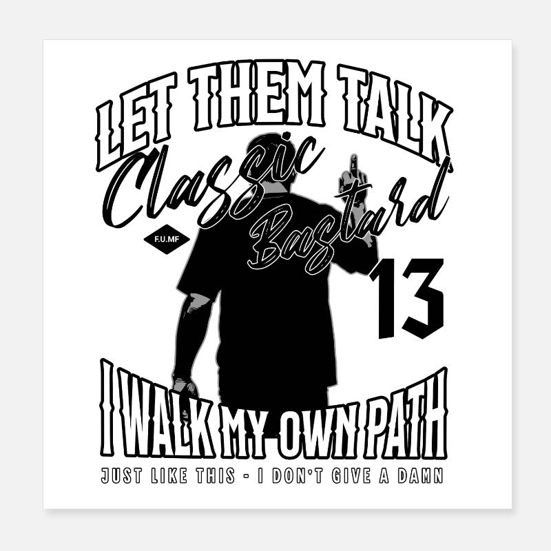 Motorradfahrer – Let Them Talk – Biker Design Poster 20x20 cm