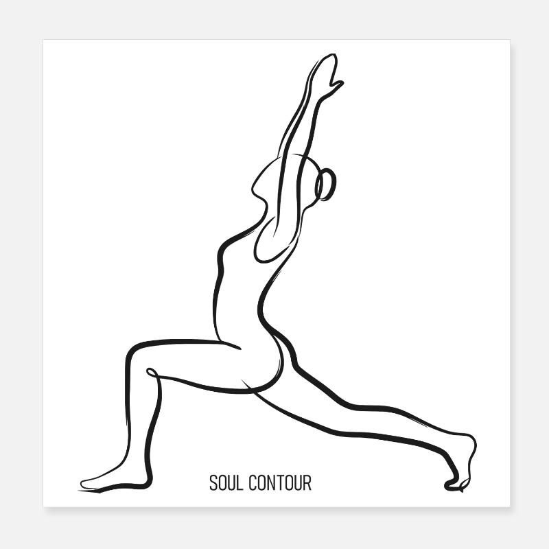CONTOUR DE L’ÂME - Virabhadrasana Poster 20 x 20 cm