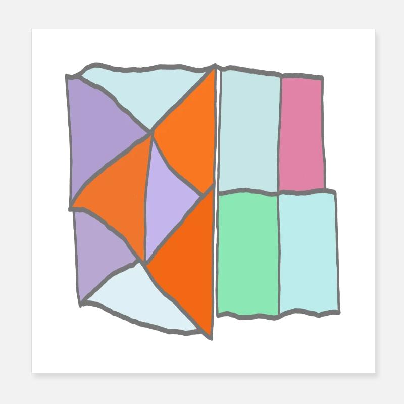Geometrisches Patchwork-Mosaik Poster 20x20 cm