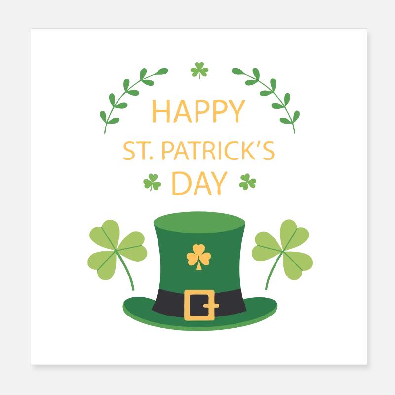 Chapeau Vert Saint Patrick Poster 20 x 20 cm