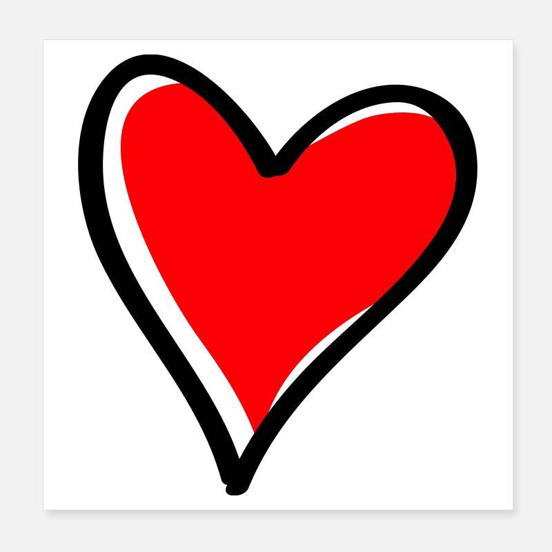 Rotes Herz Minimal-Icon Poster 20x20 cm