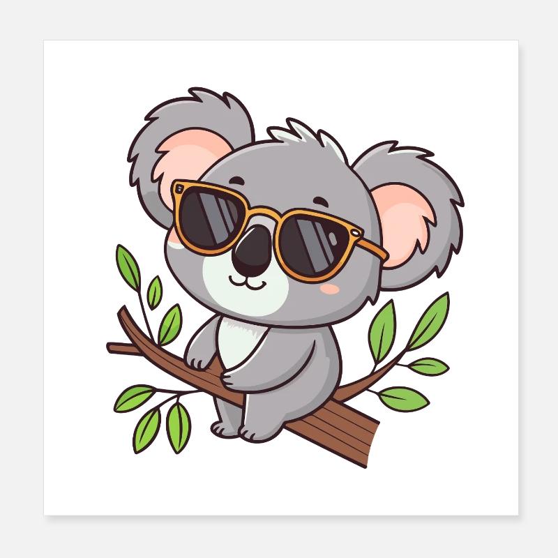 Koala chic glasses on temple Poster 8" x 8" (20x20 cm)