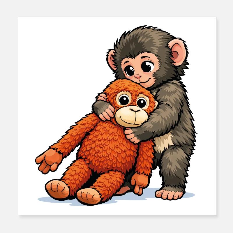 Pugna Baby Monkey Poster 20x20 cm