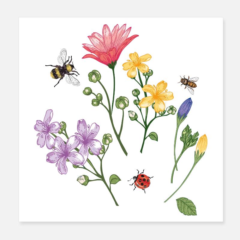 Flower meadow Poster 8" x 8" (20x20 cm)