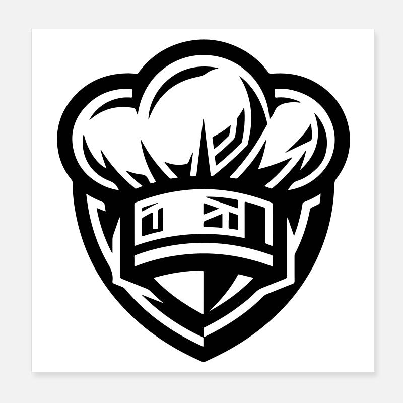 Kochmütze Symbol Kochen Poster 20x20 cm