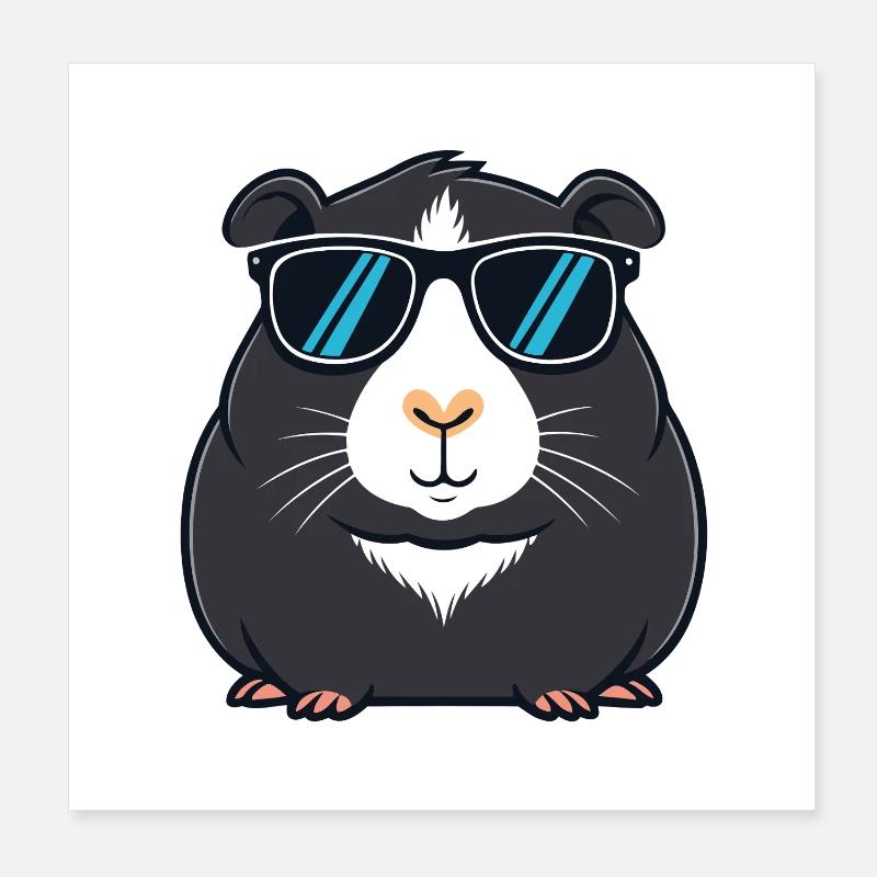 Capybara noir Cool Sunglasses Poster 20 x 20 cm