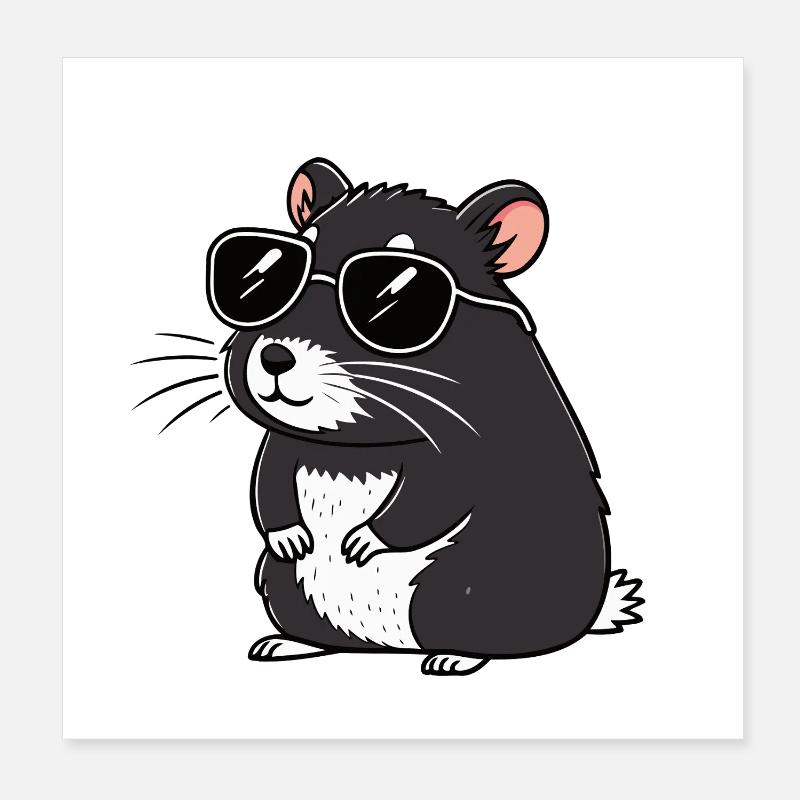 Hmster chic dark glasses Poster 8" x 8" (20x20 cm)