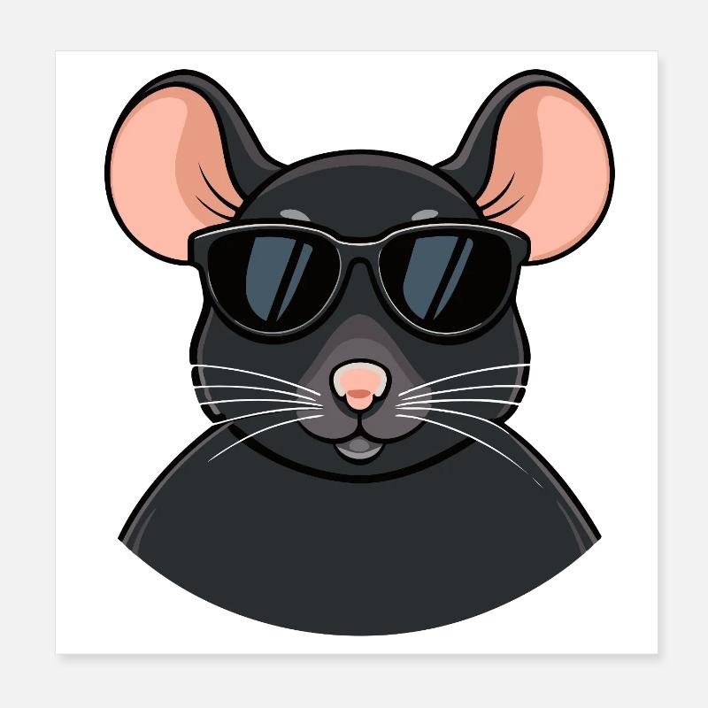 Mouse chic schwarze Brille Poster 20x20 cm