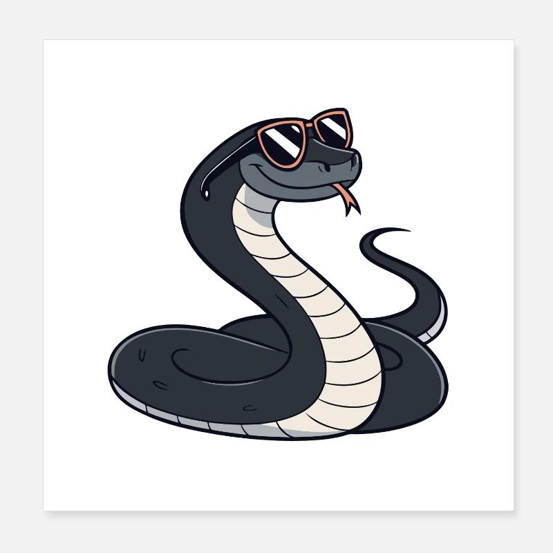 Serpent Lunettes de Soleil Poster 20 x 20 cm