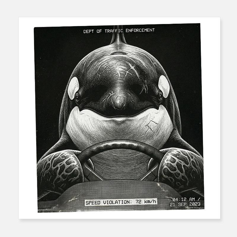 Fish Flashed Poster 20 x 20 cm