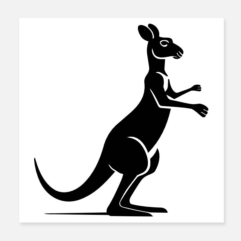 Kangaroo Poster 8" x 8" (20x20 cm)
