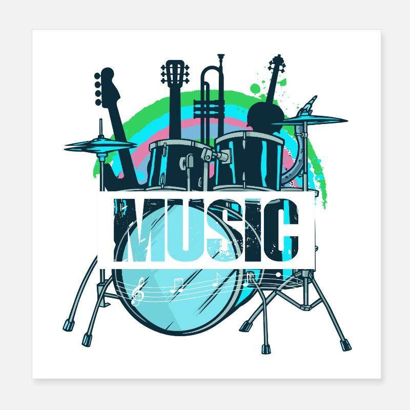Éclaboussure vibrante de batterie Poster 20 x 20 cm