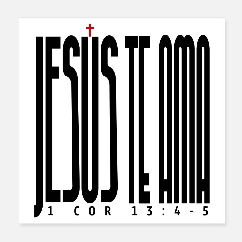 Jesus liebt dich Poster 20x20 cm