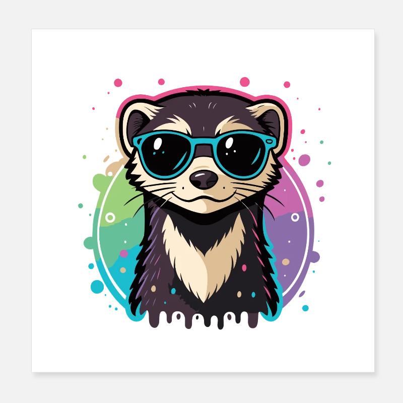 Regenbogenotterblaue Brille Poster 20x20 cm