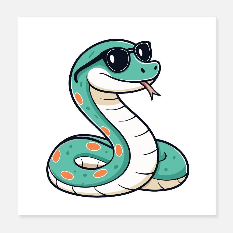 Serpent Lunettes Soleil Décontracté Poster 20 x 20 cm