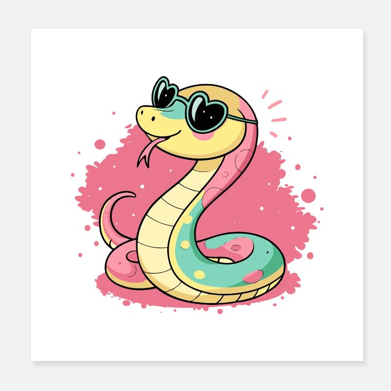 Pastel Cobra Rose Sonnenbrille Poster 20x20 cm