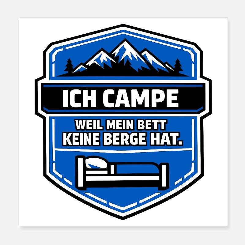 Camping en camping-car Poster 20 x 20 cm