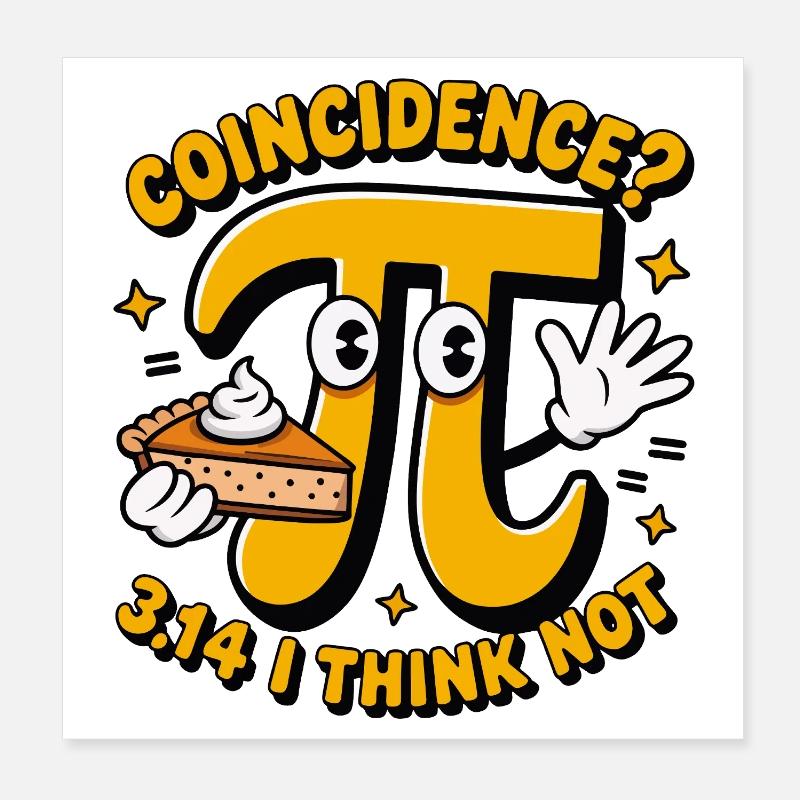 Pi Day Coincidence 3.14 Mathe Kuchen Design Poster 20x20 cm