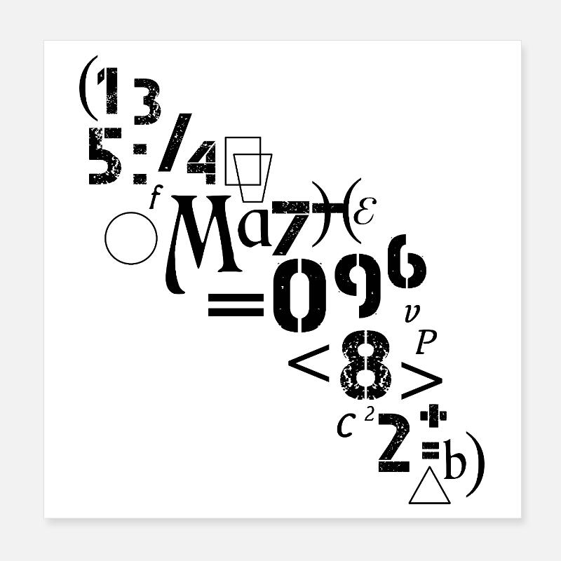 Math Mathematician Analyst Numbers Symbols Poster 8" x 8" (20x20 cm)