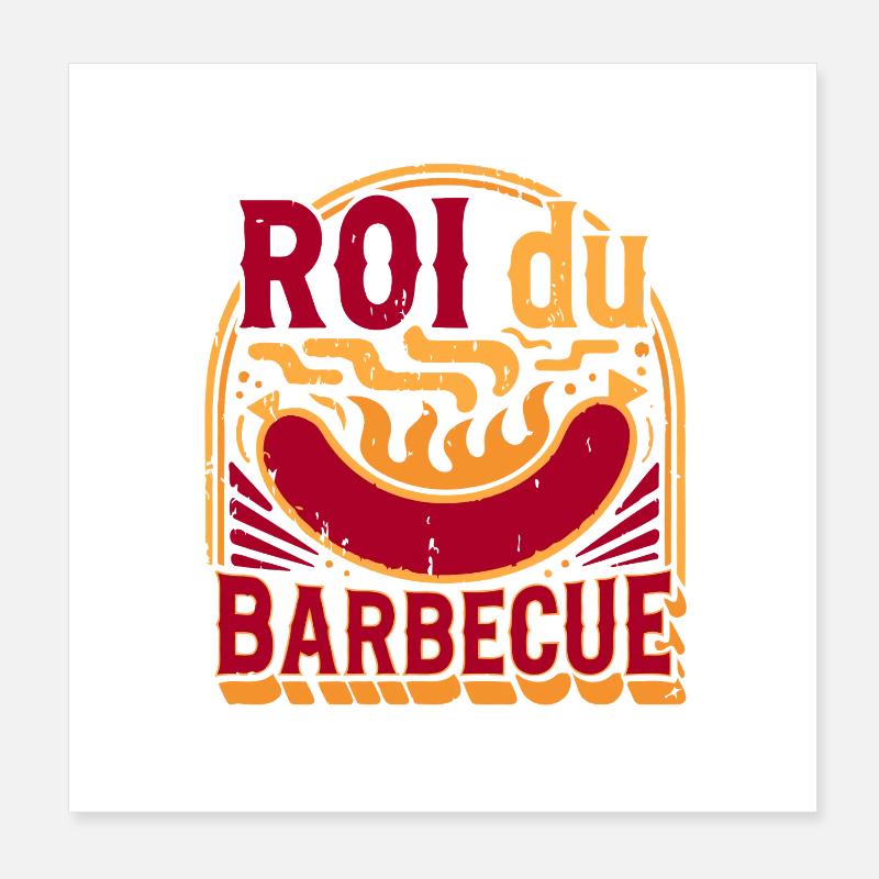 König des Grillens Poster 20x20 cm