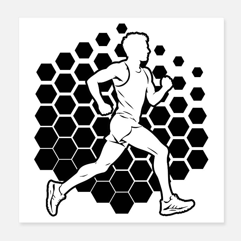 Marathon Running Gift Idea for Marathon Runners Poster 8" x 8" (20x20 cm)