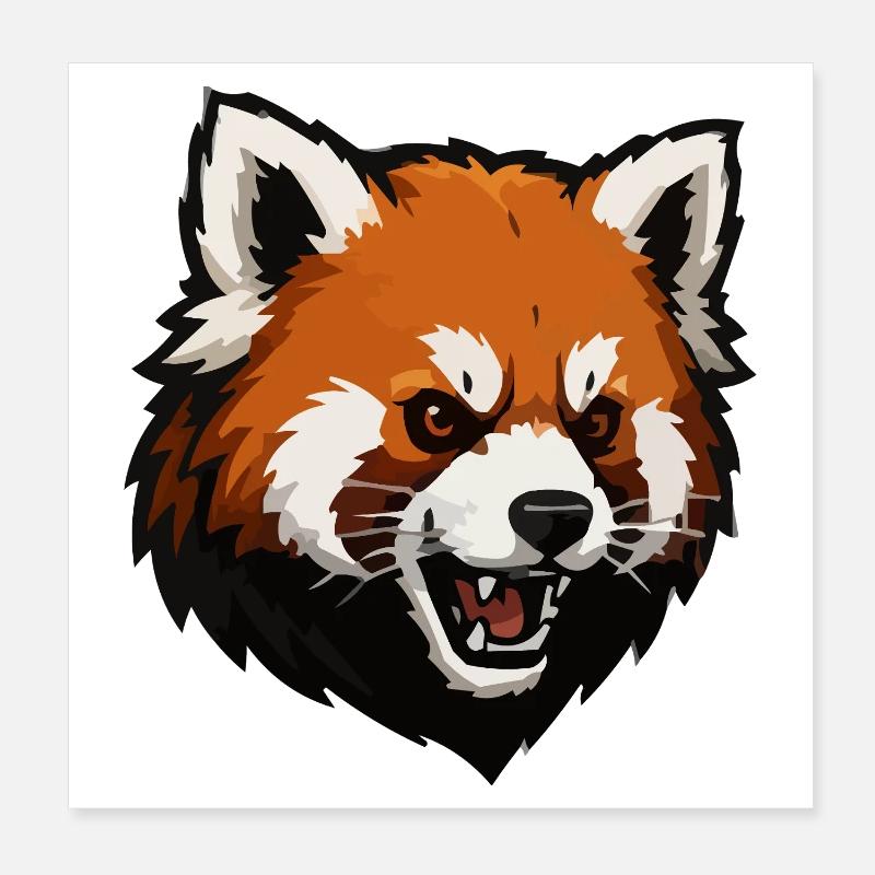 Aggressive Fox Poster 8" x 8" (20x20 cm)