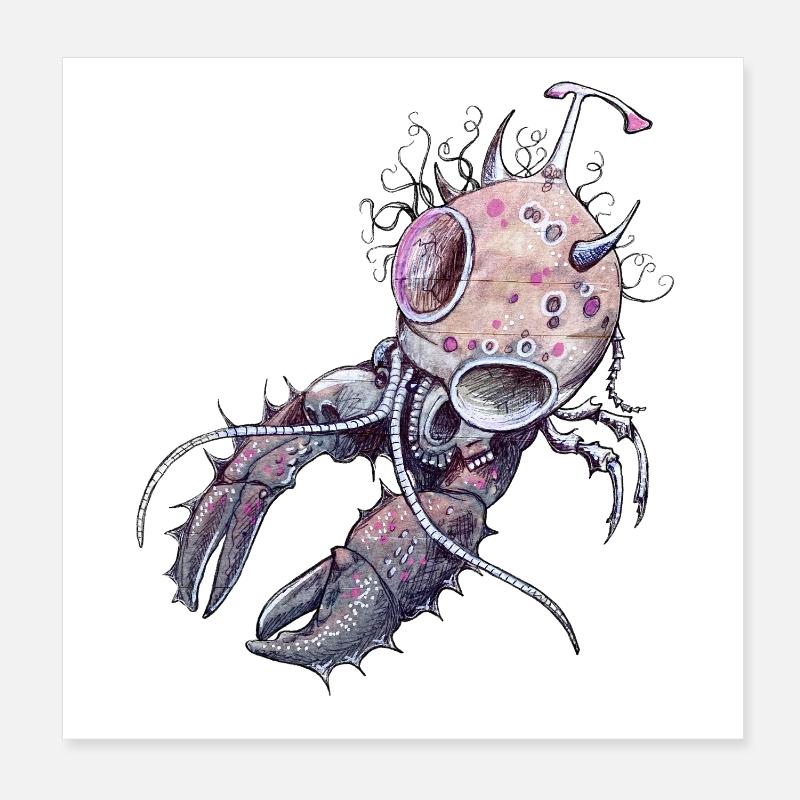 Homard spatial pastel Poster 20 x 20 cm