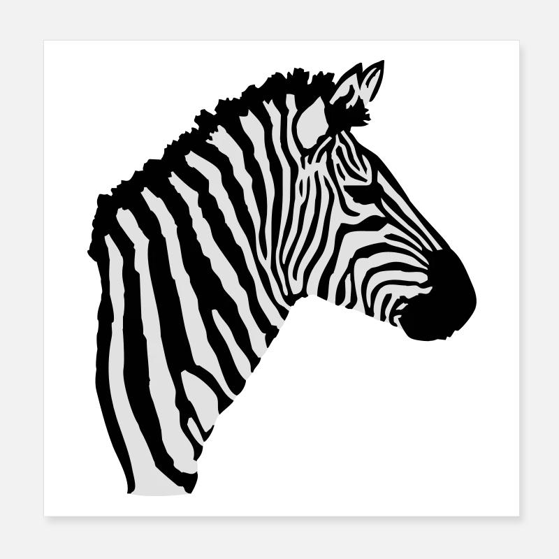 Zebra Kopf Poster 20x20 cm