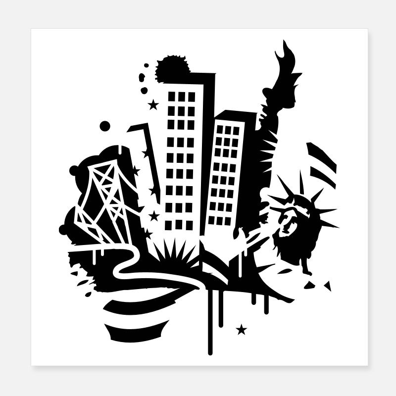 A New-York City Design dans le style de graffiti Poster 20 x 20 cm