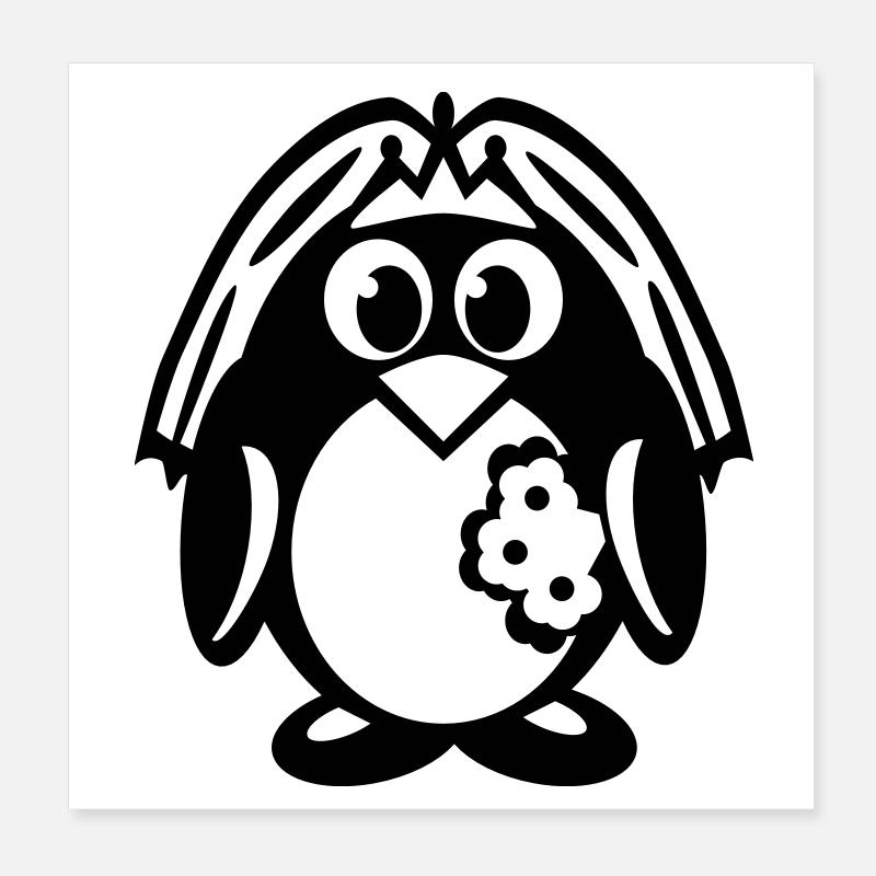 pingouin mariée Poster 20 x 20 cm