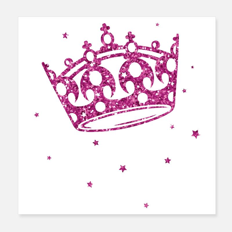 Princesses crown with glitter Poster 8" x 8" (20x20 cm)