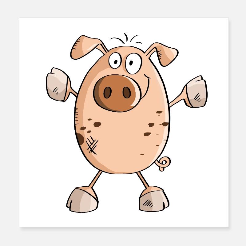 Saustarkes Schwein - Schweine - Eber - Bache Poster 20x20 cm