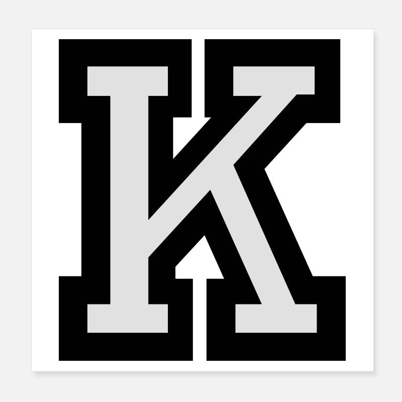 Buchstabe K Poster 20x20 cm