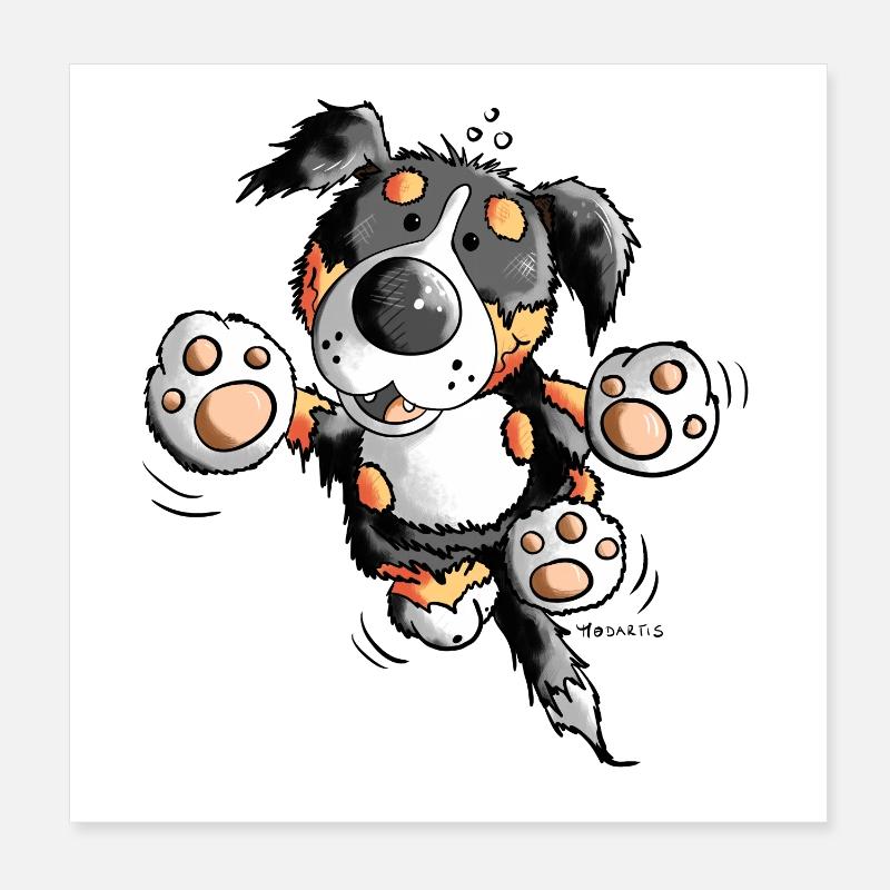 Brain der Berner Sennenhund Poster 20x20 cm