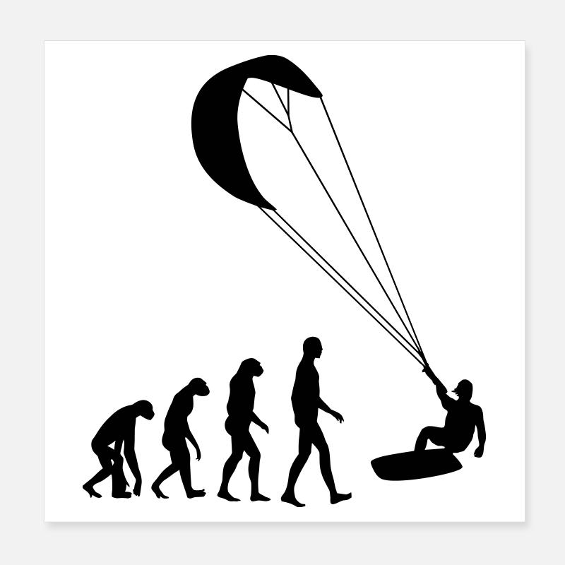 Kiteboarding / Kitesurfing / Kitesurf / Poster 20 x 20 cm