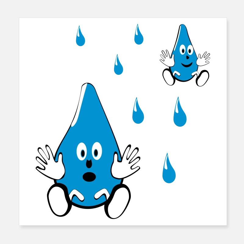 Kleine Wassertropfen Freunde Poster 20x20 cm