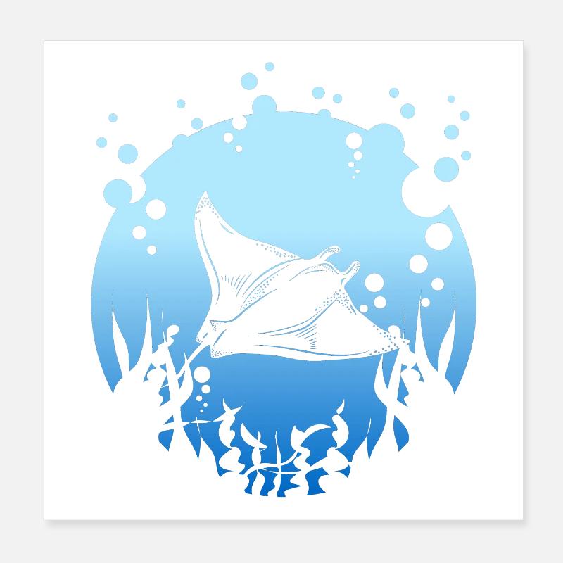 Manta Rochen Poster 20 x 20 cm