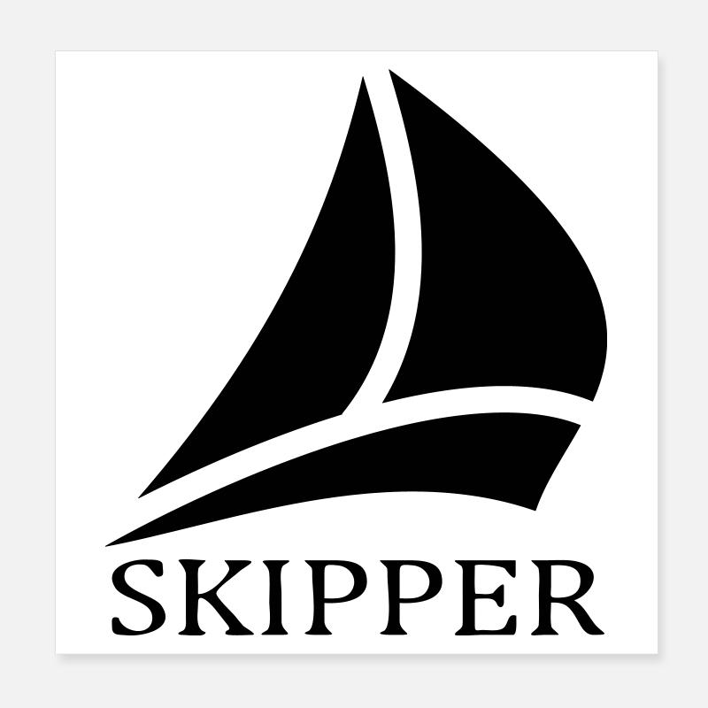Skipper Sailboat Logo Poster 8" x 8" (20x20 cm)