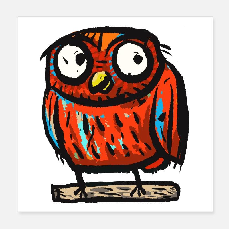 Eule Poster 20x20 cm