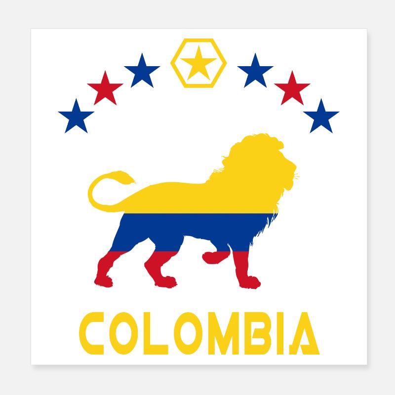 Conception / idée cadeau de lion de Colombie Poster 20 x 20 cm