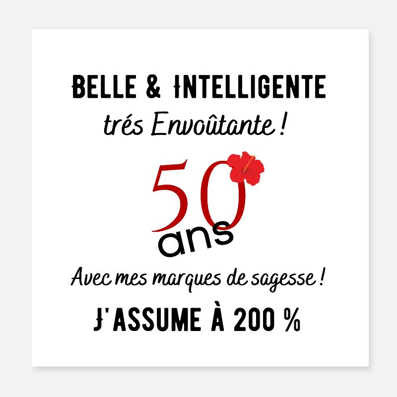 anniversaire 50 ans Poster 20 x 20 cm