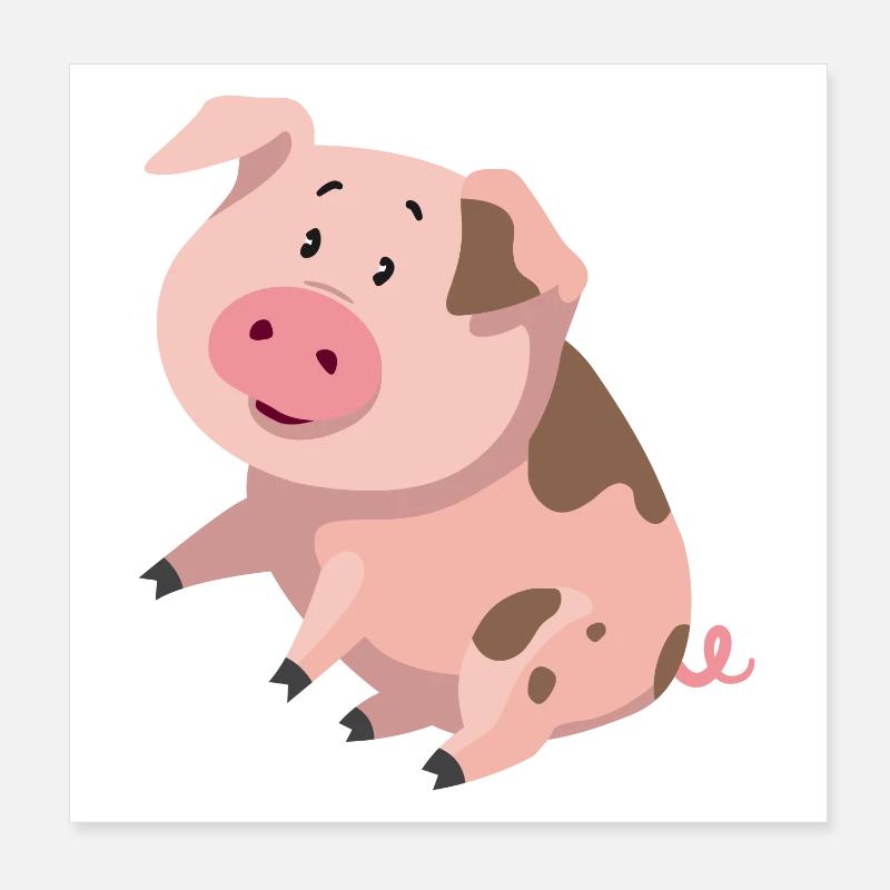 piglet Poster 8" x 8" (20x20 cm)