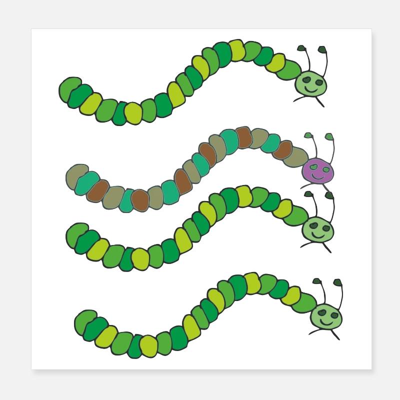 variété de chenille Poster 20 x 20 cm