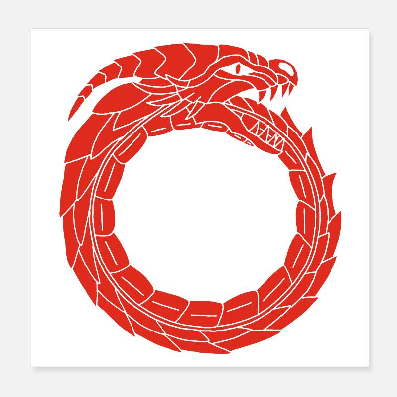 Verschlingender Roter Drache Poster 20x20 cm
