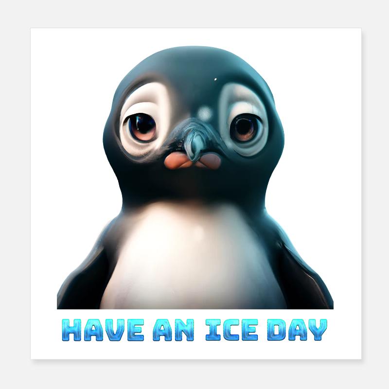 Ayez un graphique Penguin du jour nICE Poster 20 x 20 cm