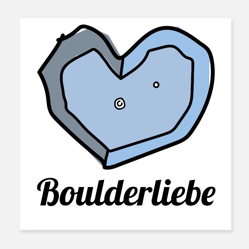 boulderliebe blau text Poster 20x20 cm