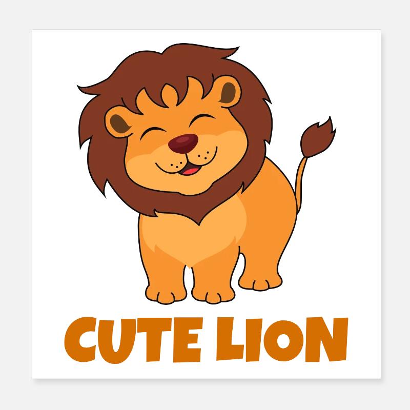 Löwe, niedlicher Löwe, Savanne Poster 20x20 cm