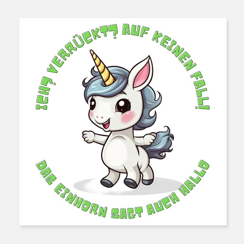 Mignon Licorne Dicton Imprimer Poster 20 x 20 cm