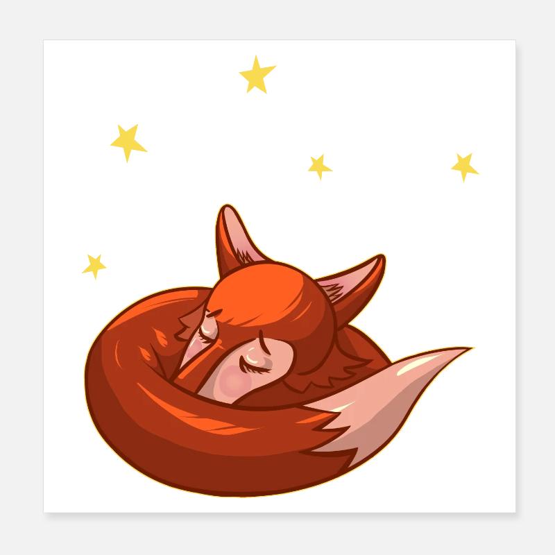 Fox Poster 8" x 8" (20x20 cm)